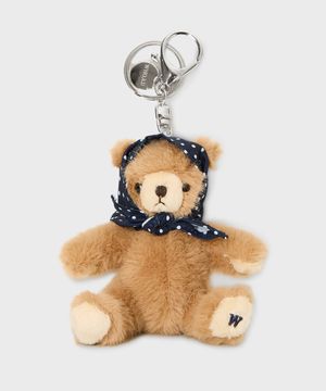 Mini Fluffy Bear Bandana Keyring / WHAWG2321A