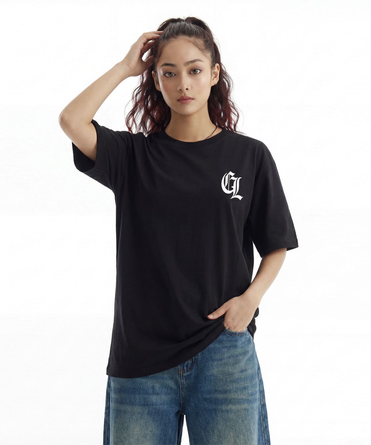 크림소다랩(CREAM SODA LAB) 프론트 스몰로고 올드씨엘 반팔 티셔츠 블랙