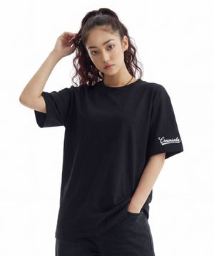 소매 스몰로고 어센틱 반팔 티셔츠 블랙