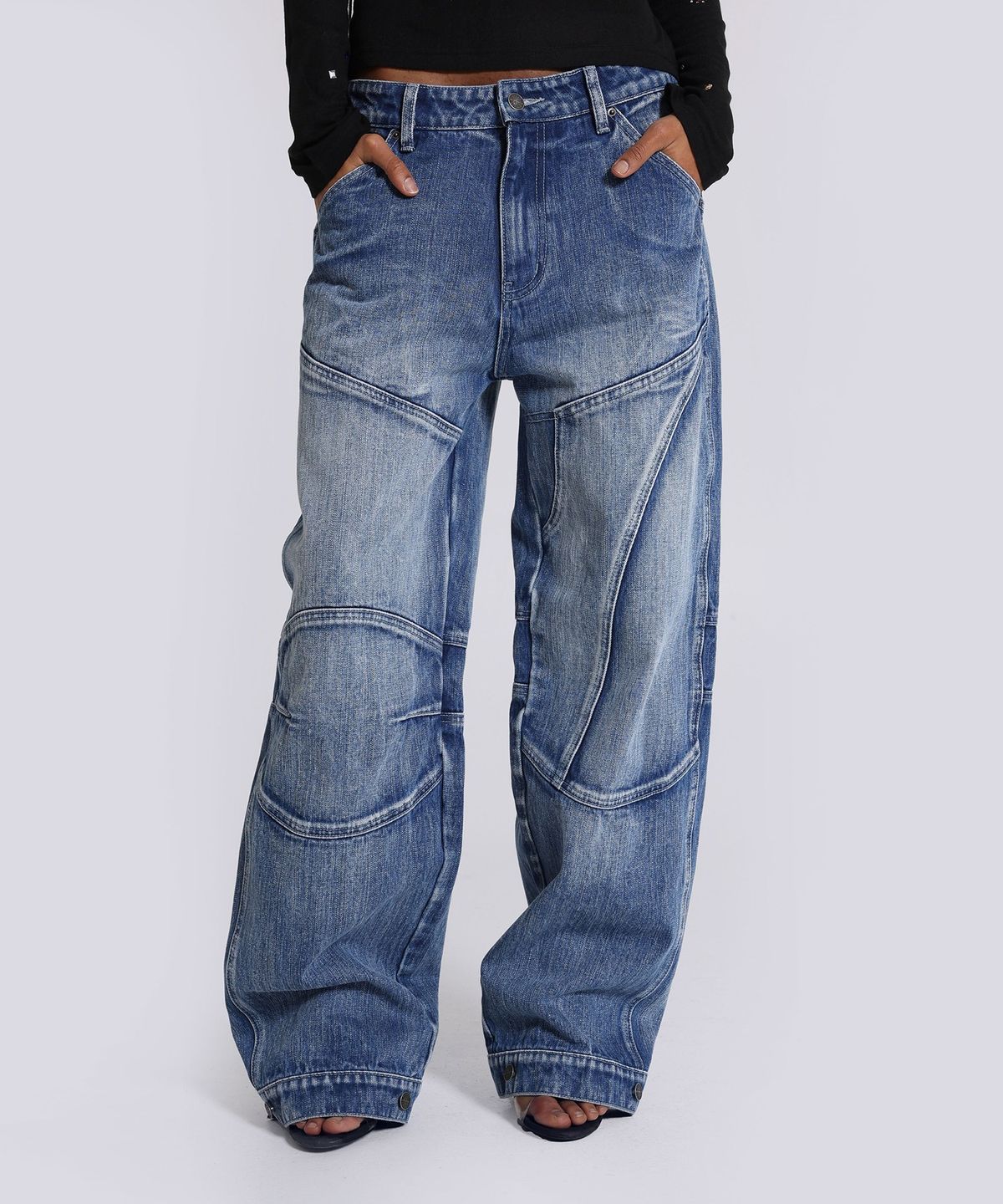 제이디드 런던(JADED LONDON) (U) 패널드 소닉 진 블루 PANELLED SONIC JEANS BLUE
