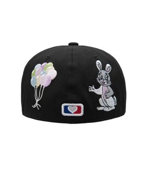 RABBIT EMBROIDERY CAP (BLACK)