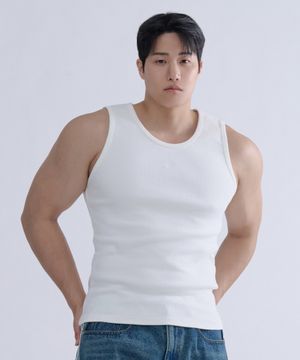 코튼 리브드 슬리브리스 (2color)