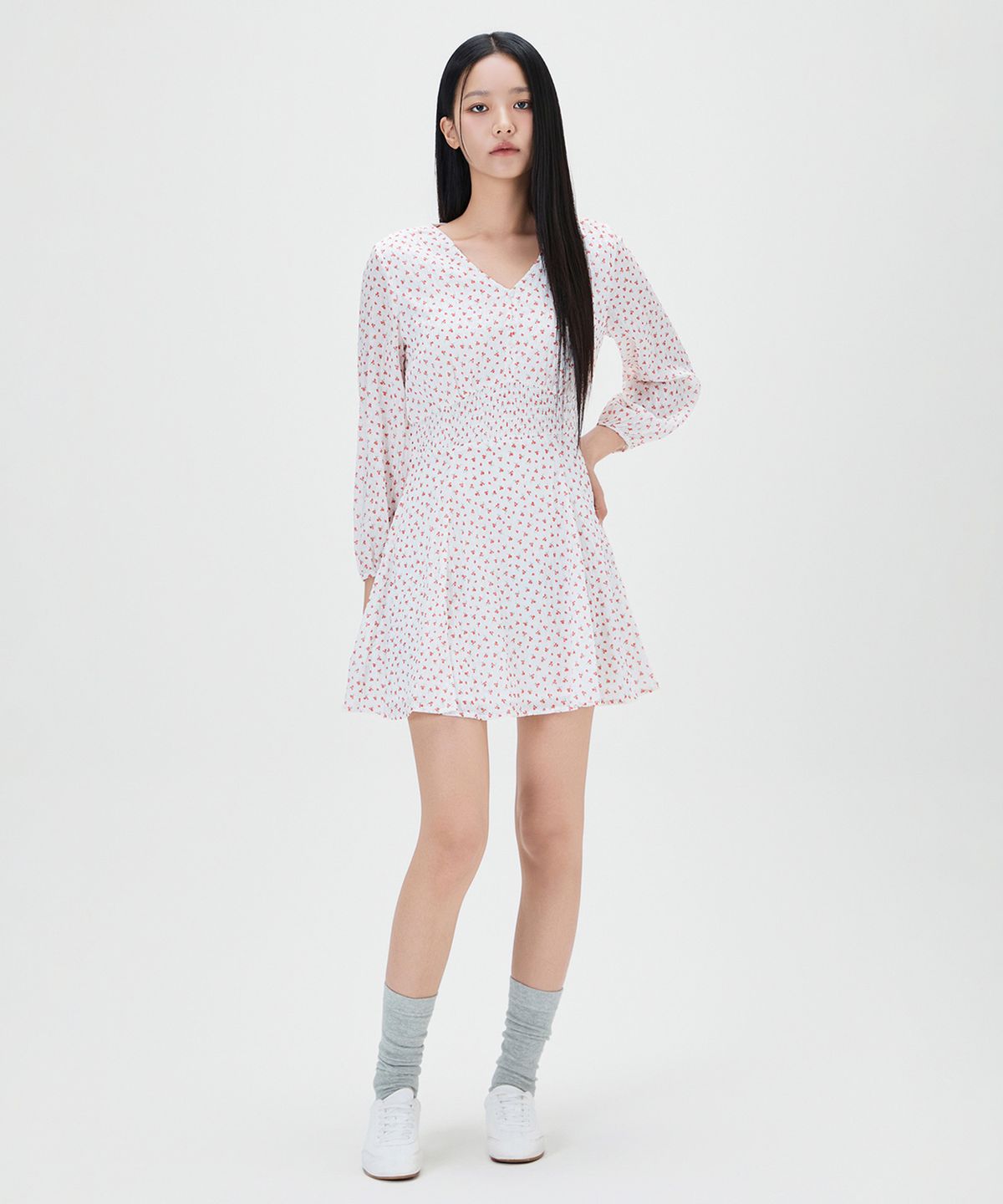 미쏘(MIXXO) 플라워 롱 원피스_MIWOWG402G