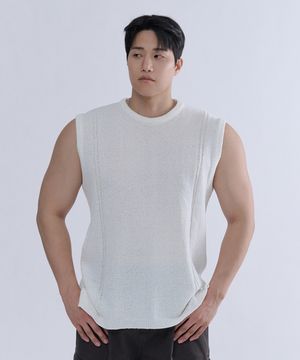 부클 니트 슬리브리스 (2color)