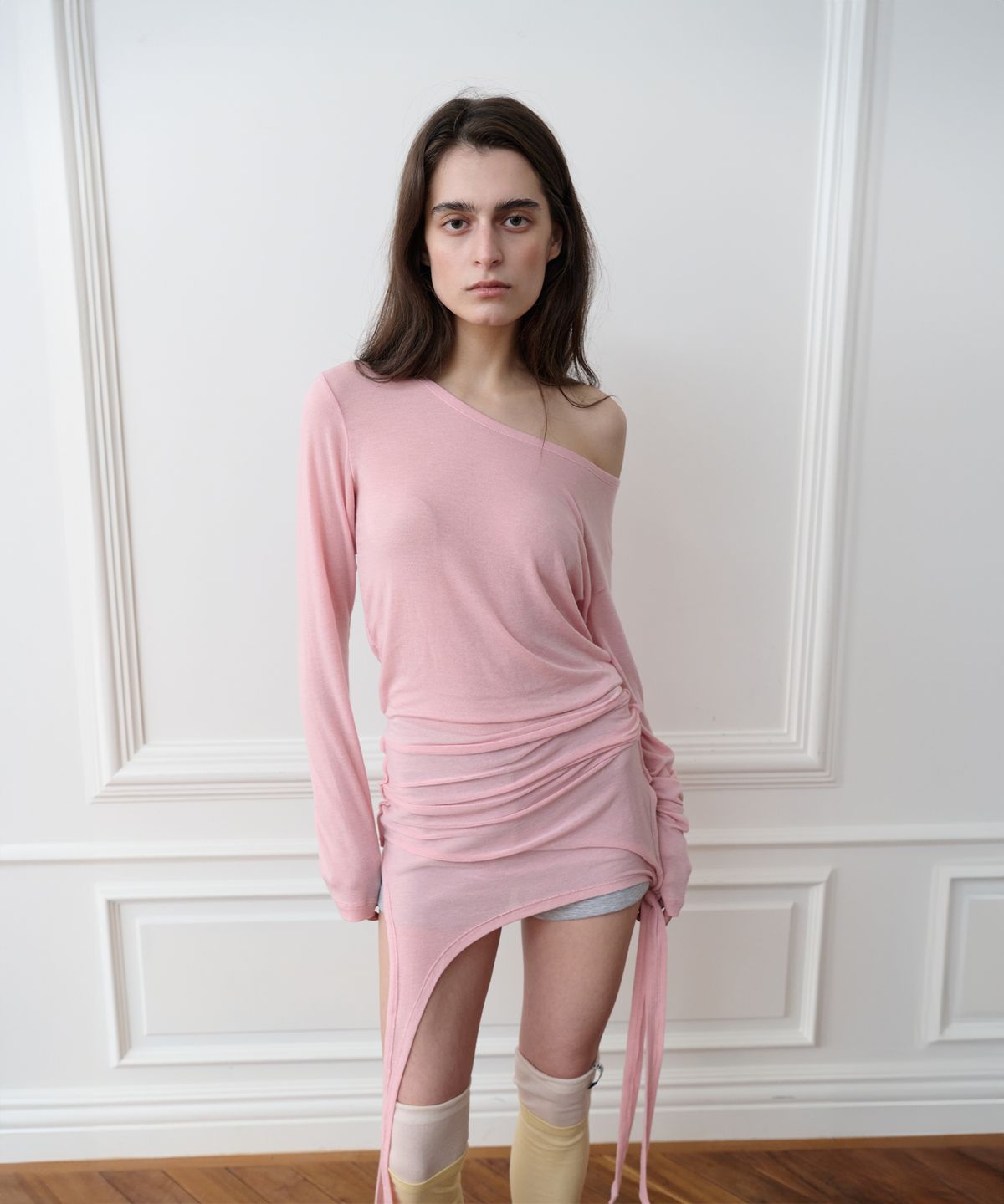 더포르타(THEPORTA) THREE-WAY LAYERED LONG SLEEVE TOP, PINK