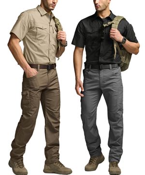 [2PACK]*스판 아웃도어 택티컬 포켓 반팔 셔츠