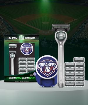 슬릭x최강야구 콜라보 면도 기획세트(핸들1+면도날 총12입+케이스)