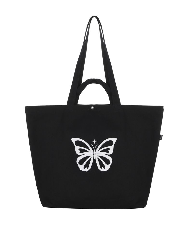 BUTTERFLY GRAPHIC CANVAS BAG_BLACK