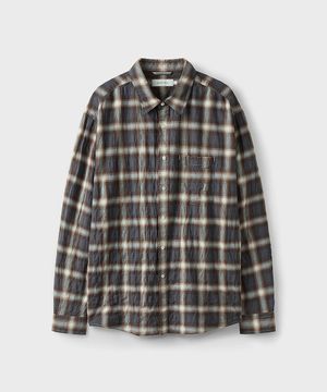 EDITOR CHECK SHIRT [ASH BROWN]