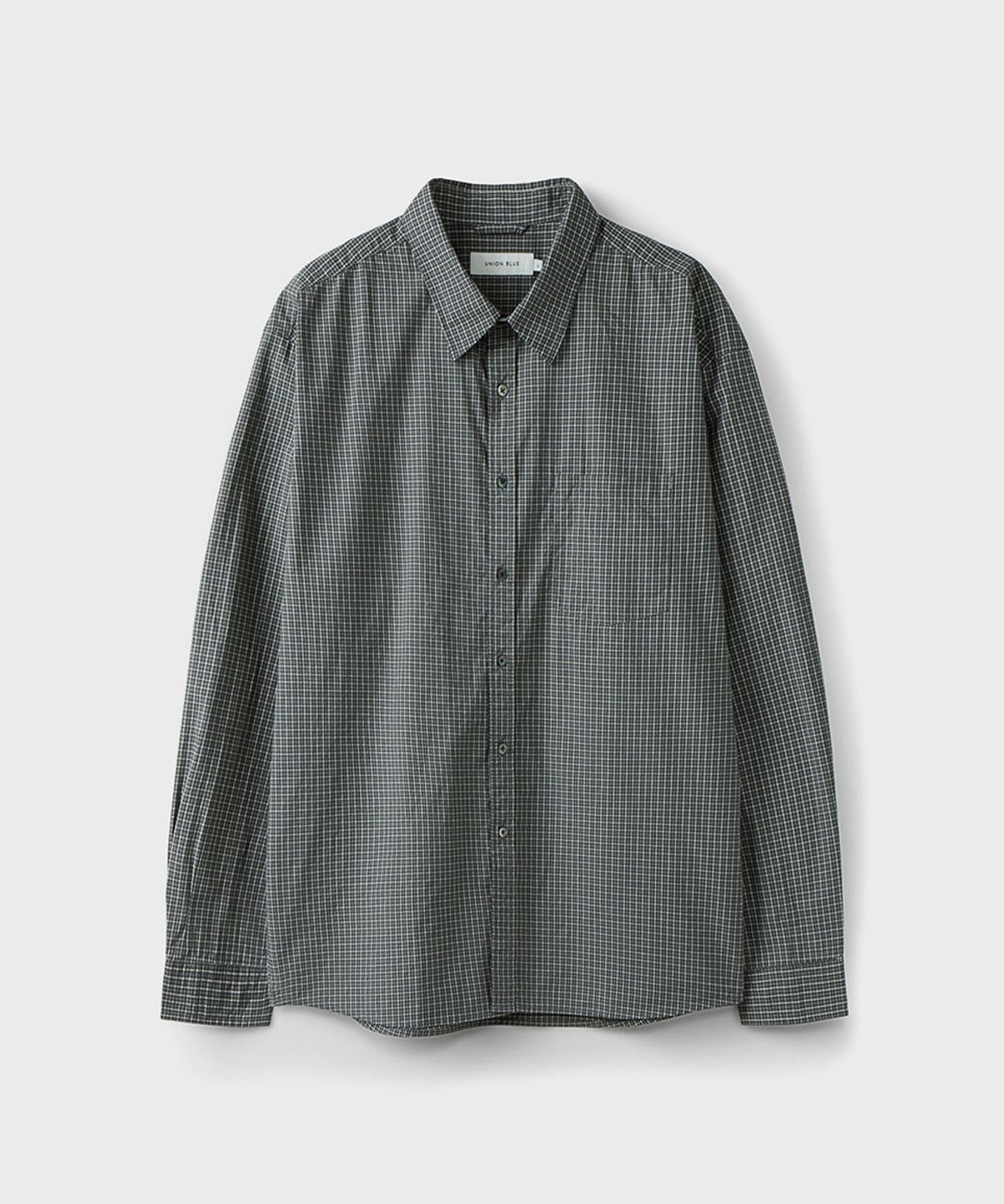 유니온블루(UNION BLUE) EDITOR PIN CHECK SHIRT [DOVE GRAY]