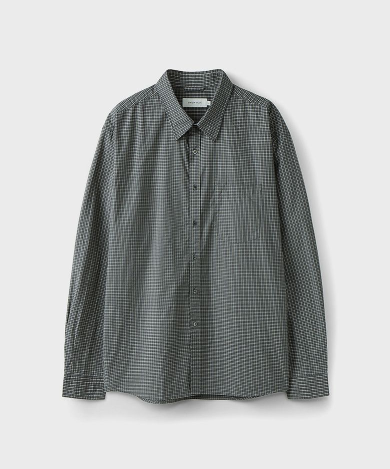 EDITOR PIN CHECK SHIRT [DOVE GRAY]