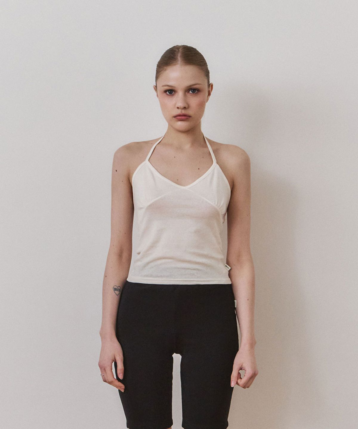 우네(OONE) Pima Layer Halter Sleeveless_Ivory