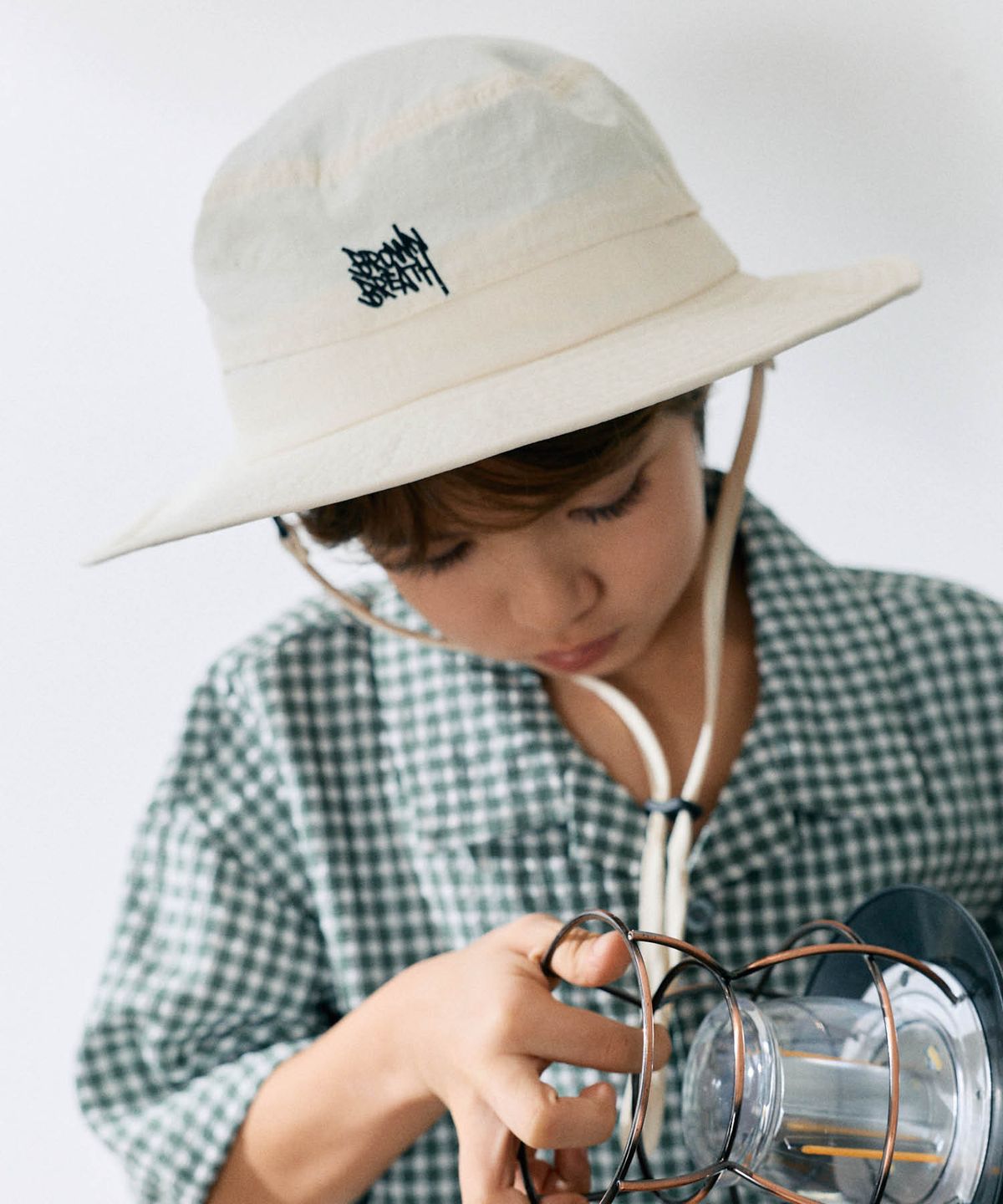 브라운브레스 키즈(BROWNBREATH KIDS) KIDS TAG BUKET HAT - CREAM
