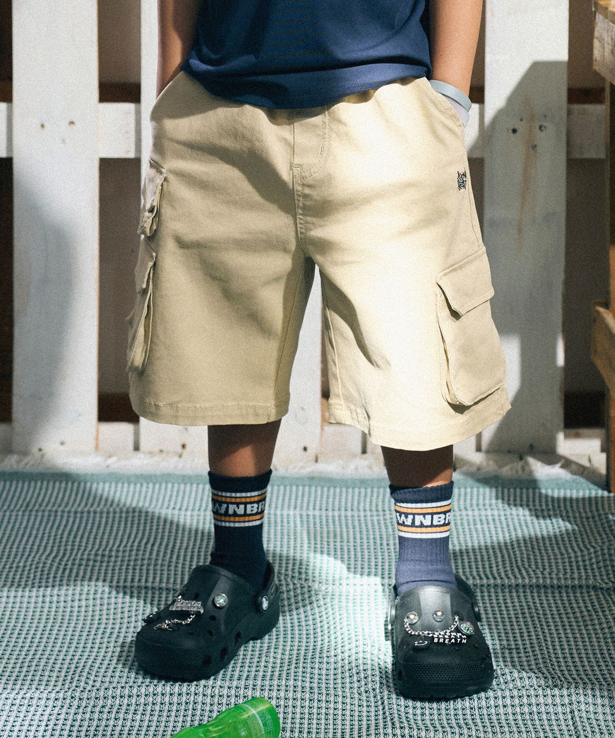 브라운브레스 키즈(BROWNBREATH KIDS) KIDS CARGO COTTON PANTS - BEIGE