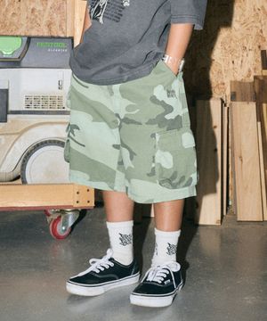 KIDS CARGO CAMO PANTS - KHAKI