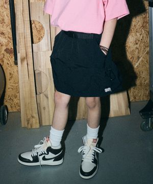 KIDS WOVEN SKIRTS PANTS - BLACK