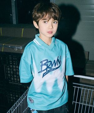 KIDS DYEING COLLAR TEE - MINT