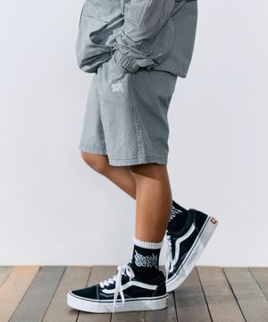 KIDS SEERSUCKER SHORTS - BLACK