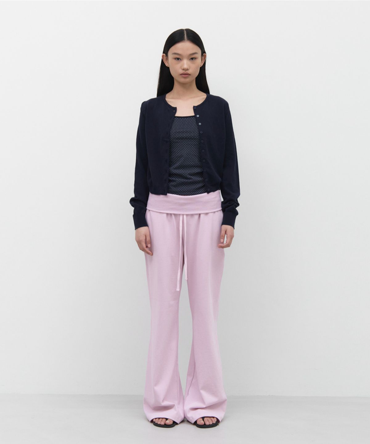 지비에이치 어패럴(GBH APPAREL) FOLD OVER LONG PANTS / BABY PINK