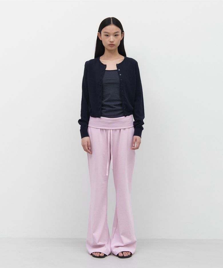FOLD OVER LONG PANTS / BABY PINK