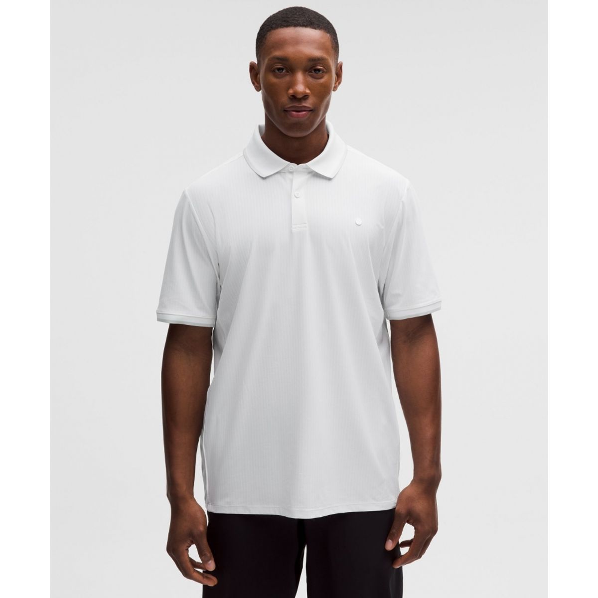 룰루레몬(LULULEMON) UV 프로텍티브 스트라이프 메쉬 테니스 폴로 셔츠  WHT