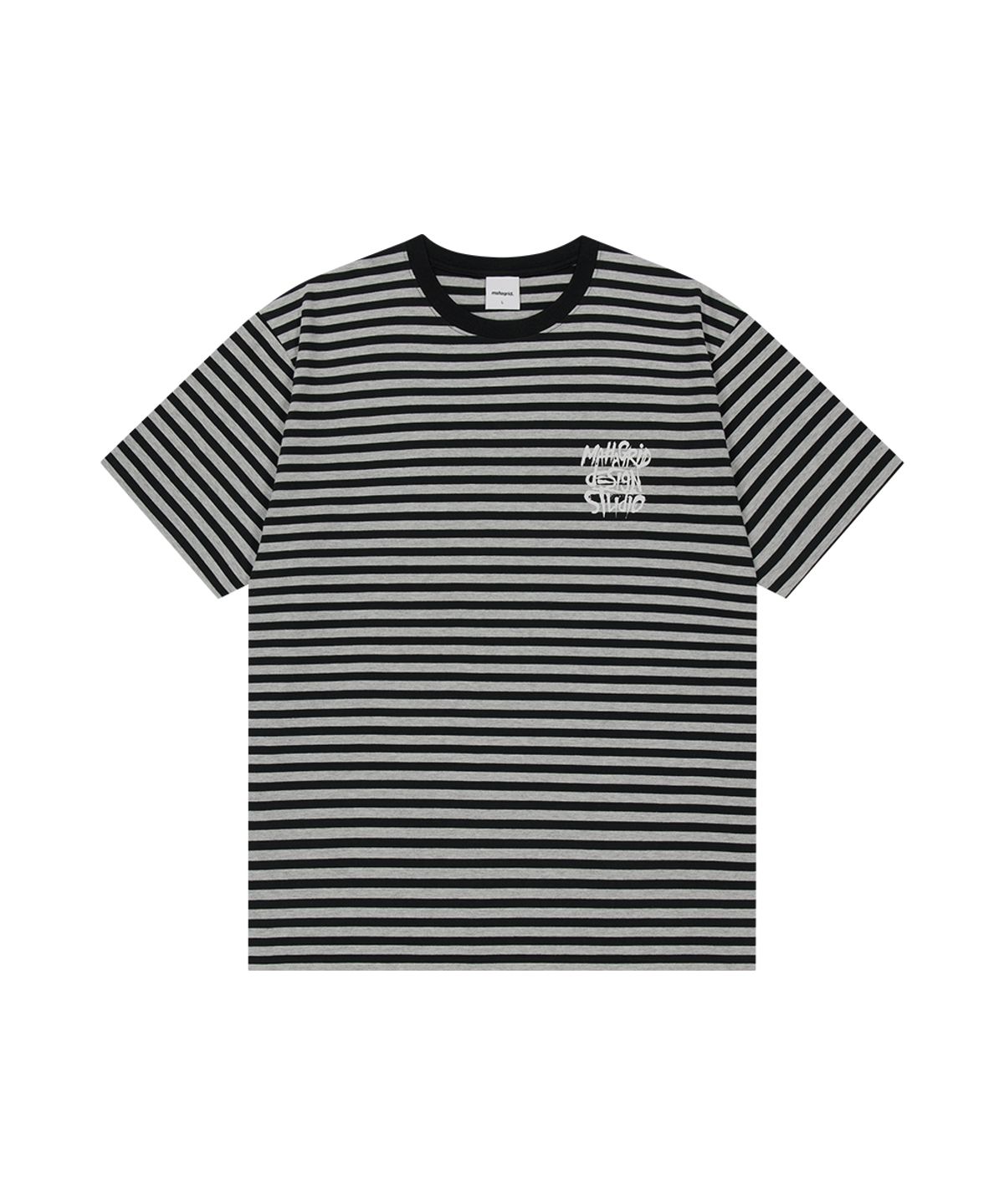 마하그리드(MAHAGRID) STRIPE SLASH LOGO TEE GREY(MG2GMMT513A)