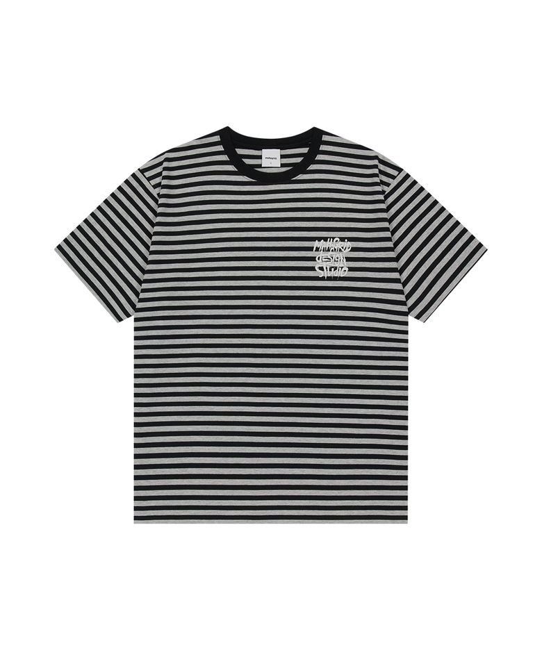 STRIPE SLASH LOGO TEE GREY(MG2GMMT513A)