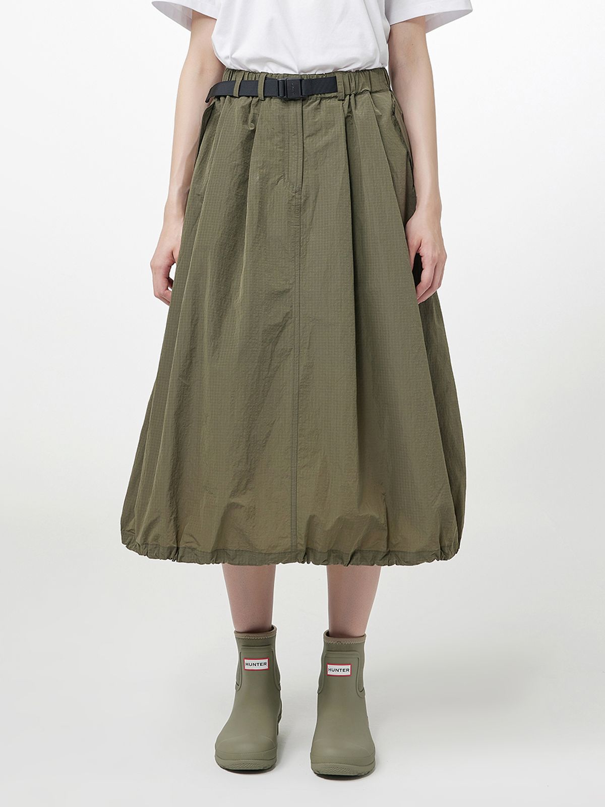 헌터(HUNTER) [WOMEN] 릴랙스 벌룬 스커트 - 카키 HEW0002AIZKHA