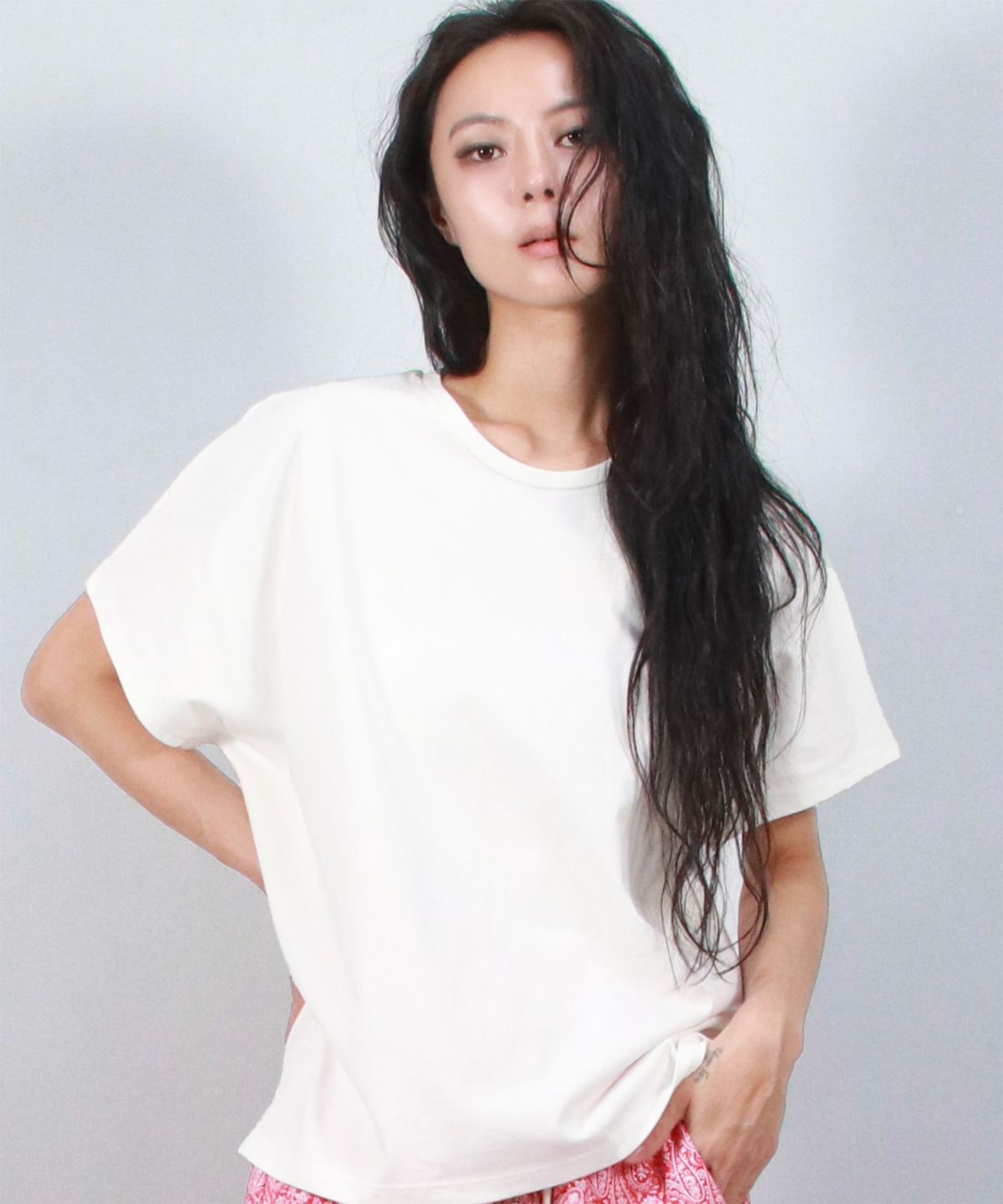 드마크(DEMARC) Standard Fit Solid French T-Shirt  White