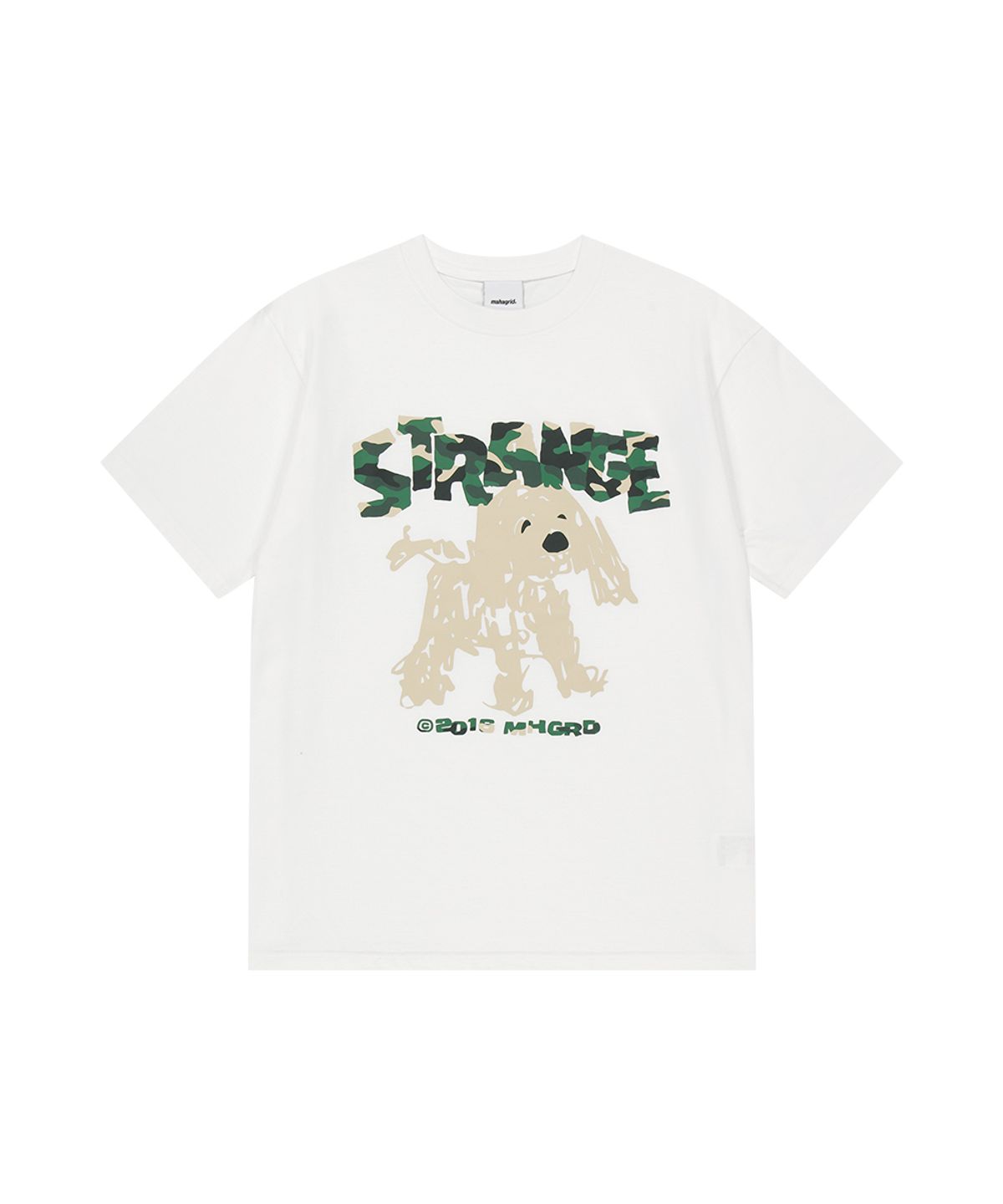마하그리드(MAHAGRID) CAMO STRANGE PUPPY TEE WHITE(MG2GMMT500A)