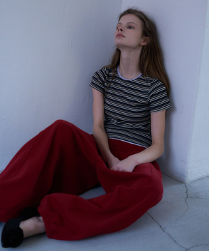 L23 STRIPE SLIM T-SHIRT(VIOLET)