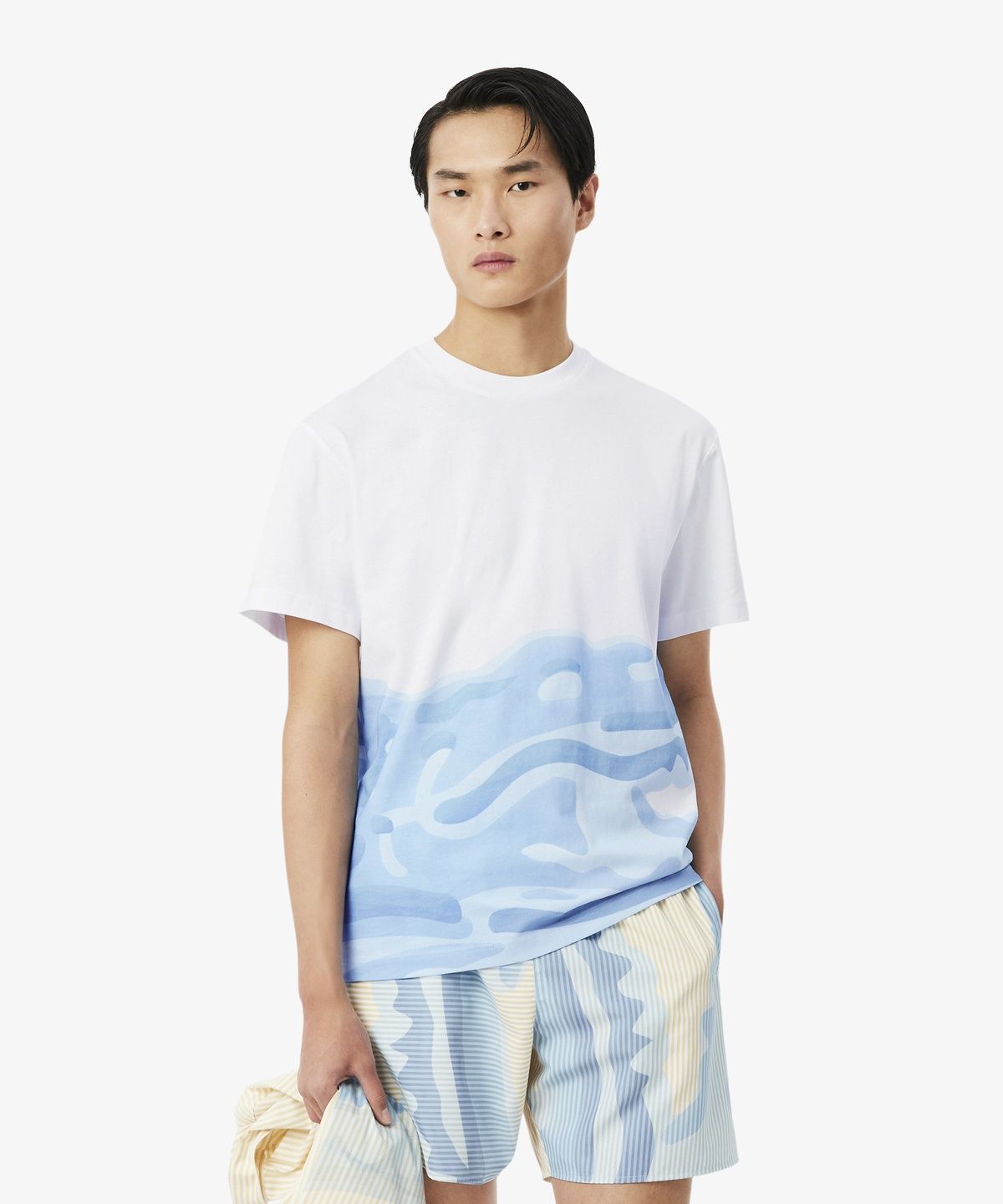 라코스테(LACOSTE) 남성 전판 악어 그래픽 반팔 티셔츠 TH1997-56G 001
