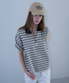 L23 STRIPE COLLAR T-SHIRT(BROWN)