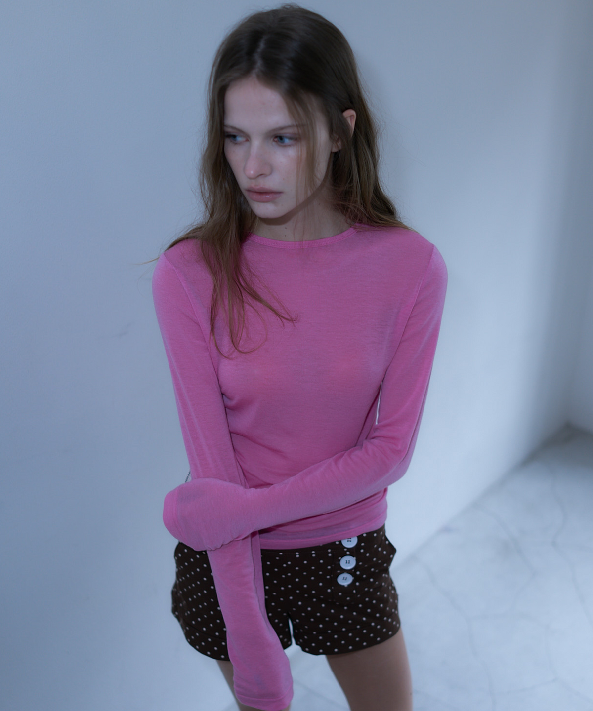 라티젠(LARTIGENT) L23 SLIM TENCEL T-SHIRT(PINK)