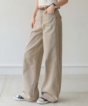 아벨르 백 플랩포켓 와이드 코튼팬츠_61CP1745