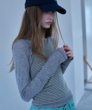 L23 STRIPE LAYERED SET(GRAY)