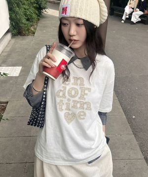 [UNISEX]END OF TIME 레이스 반팔티_4color