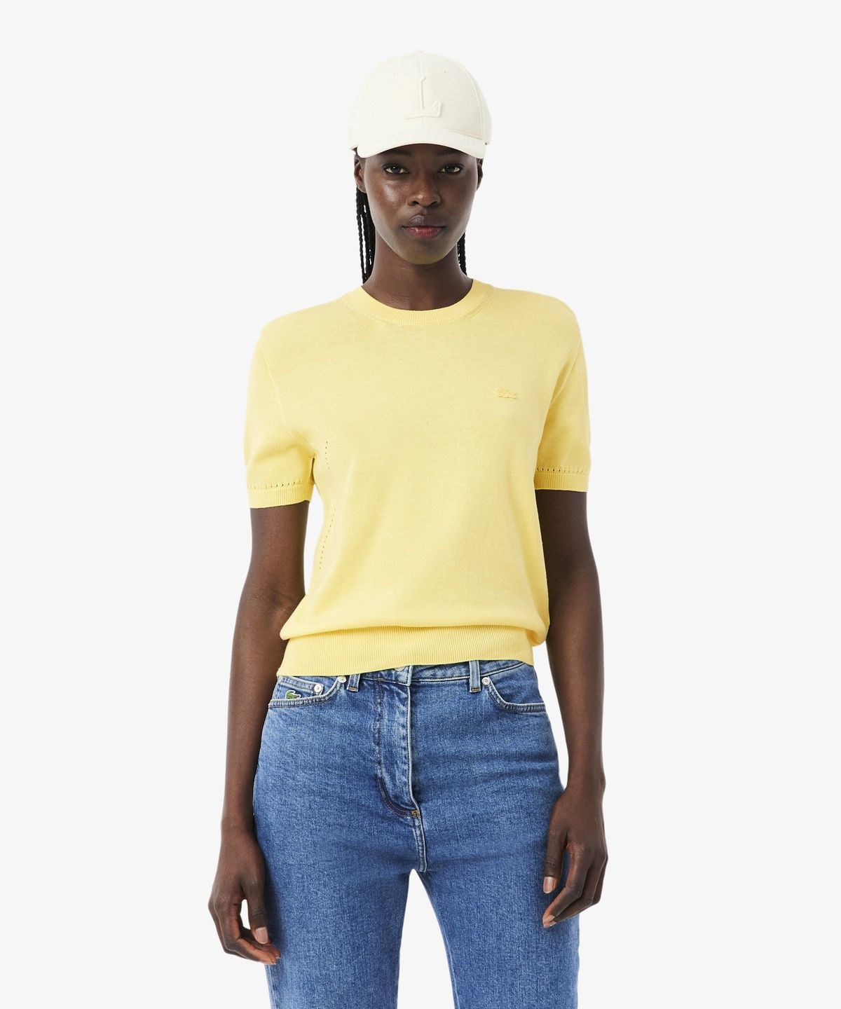 라코스테(LACOSTE) 여성 라이트 코튼 반팔 스웨터 AF5025-56G 107