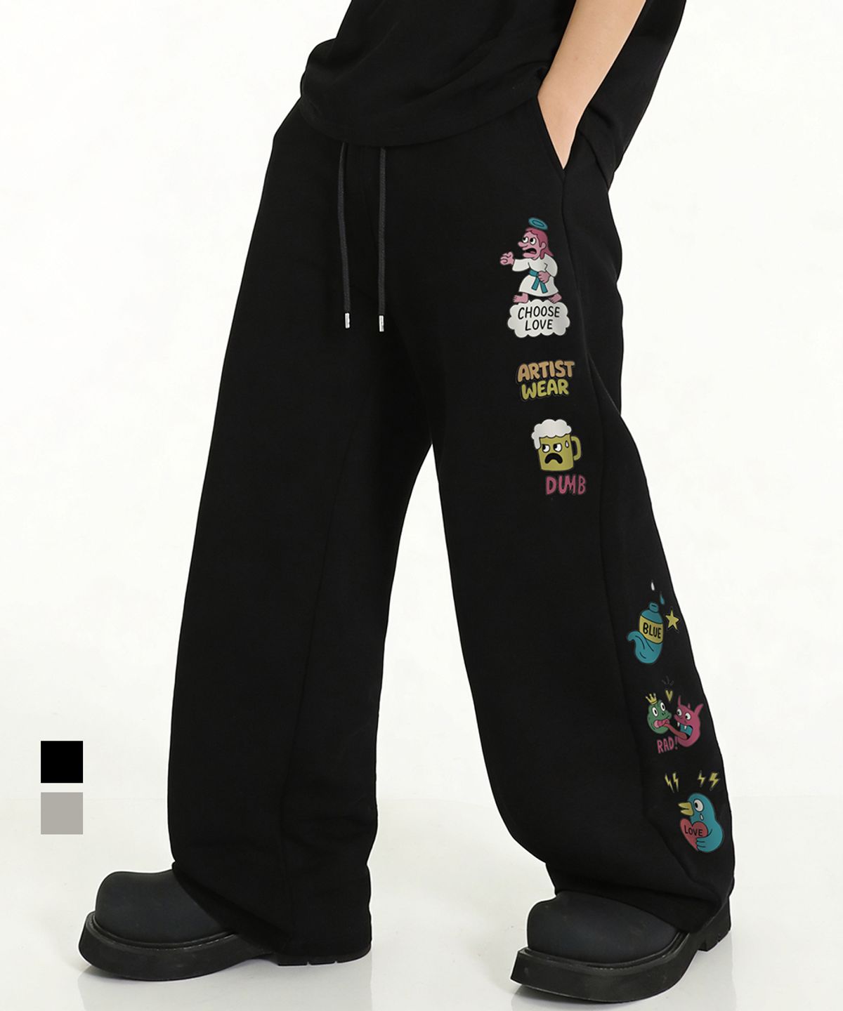아티스트웨어(ARTISTWEAR) [ATW] 러브츄스 와이드 밴딩팬츠 -2COLOR