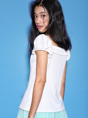 스완 프릴 버튼 티셔츠 (2 Coiors)