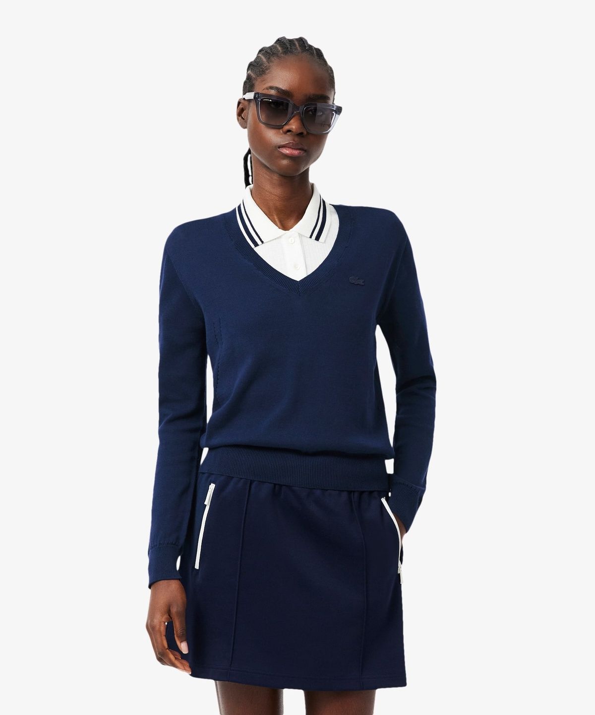 라코스테(LACOSTE) 여성 라이트 코튼 브이넥 스웨터 AF3964-56G 166