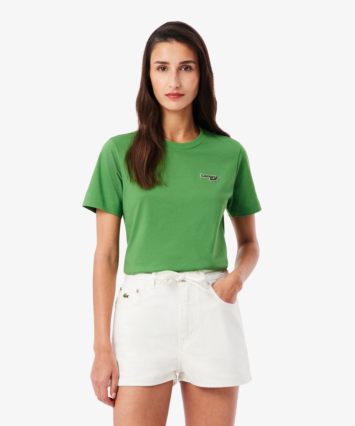 라코스테(LACOSTE) 여성 소프트브랜딩 반팔 티셔츠 TF5058-56G NPA