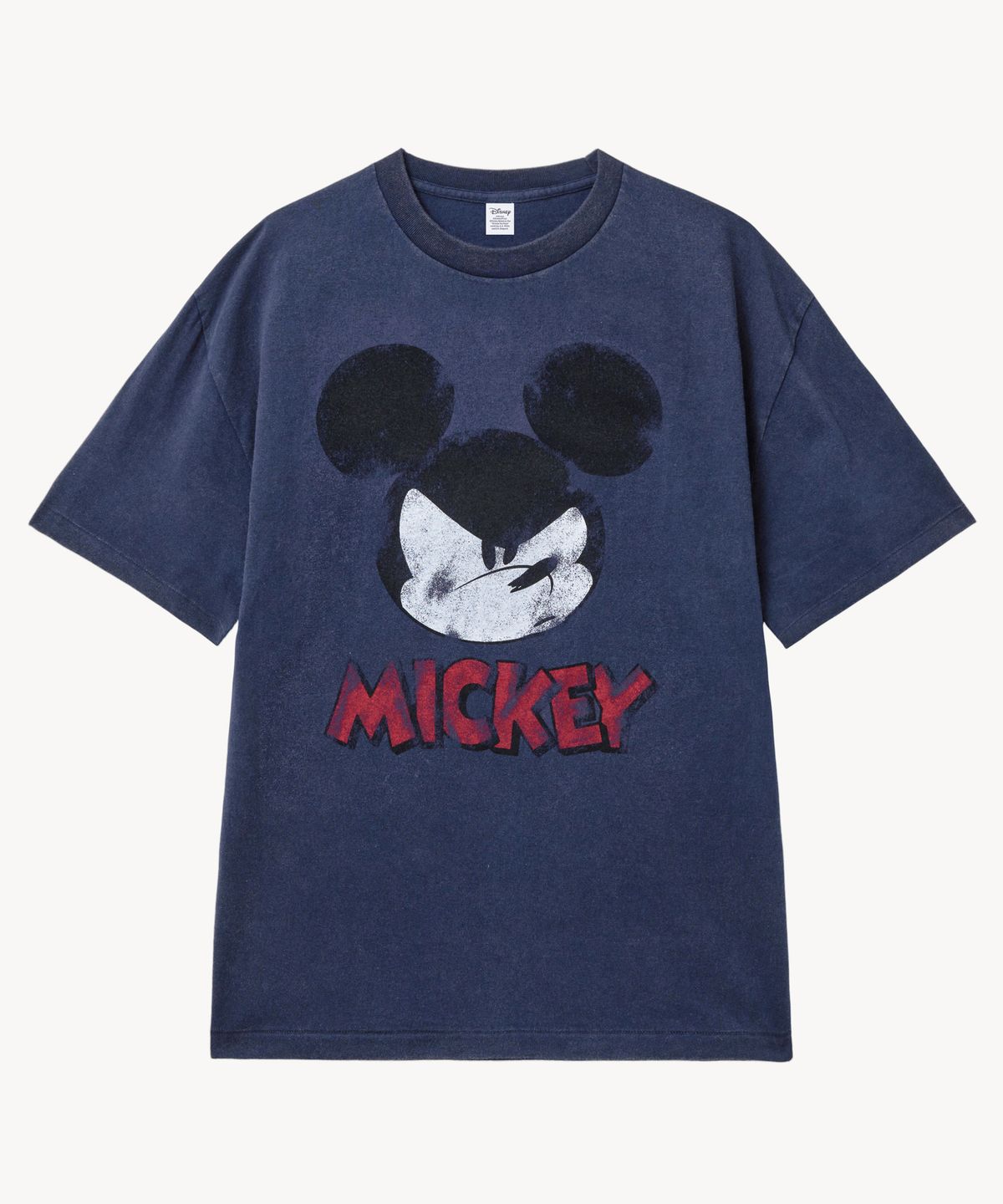 브이투(VTWO) 페이드 워싱 페이스 _미키_ 티셔츠 (NAVY)