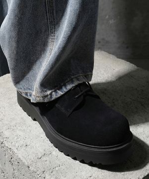 [SECOND.A] 볼륨 라운드토 5CM 스웨이드 더비 2NDF2700BS [BLACK]