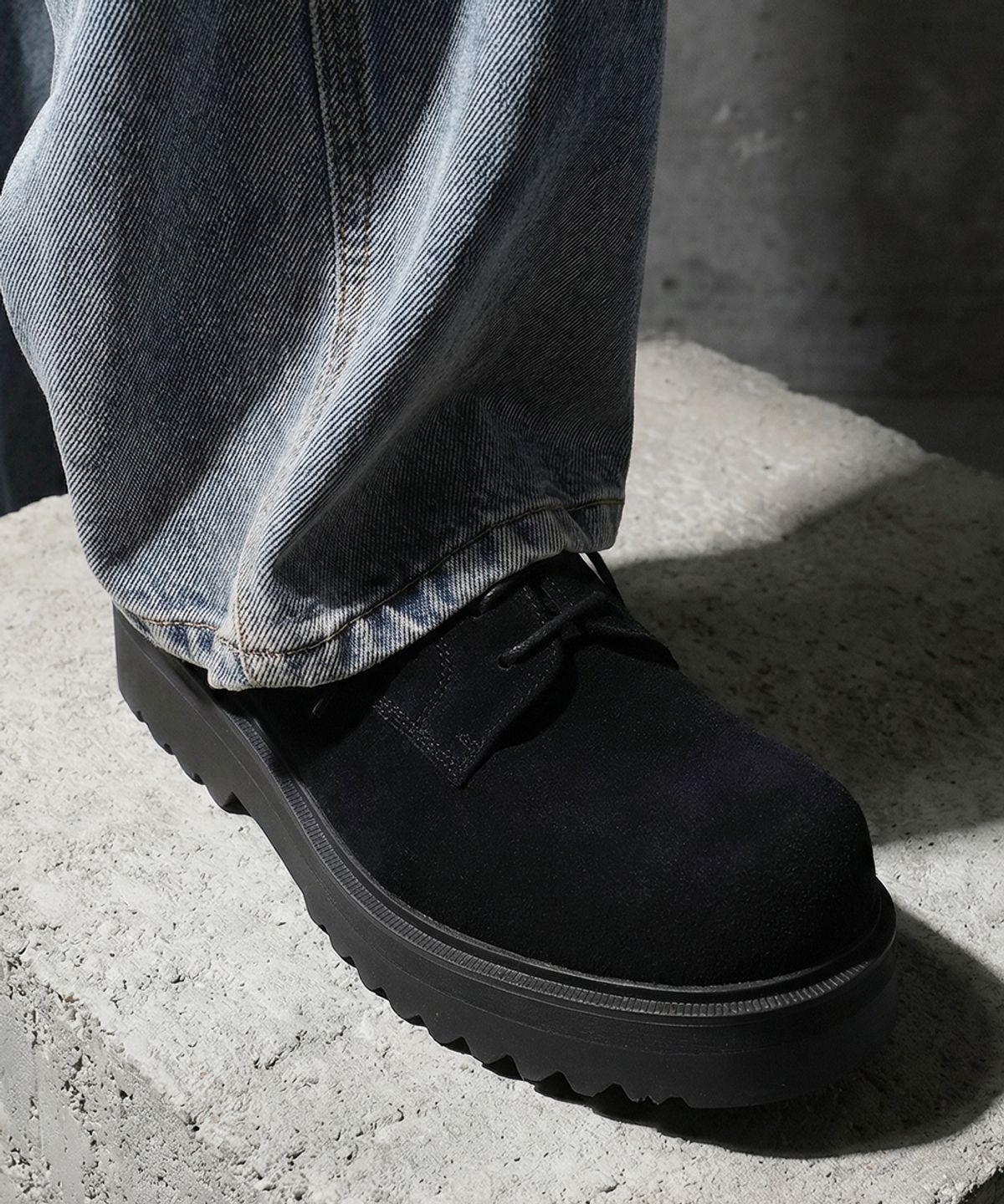 피렌체 아뜨리에(FIRENZE ATELIER) [SECOND.A] 볼륨 라운드토 5CM 스웨이드 더비 2NDF2700BS [BLACK]