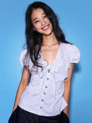 케이디 도트 리본 티셔츠 (White)