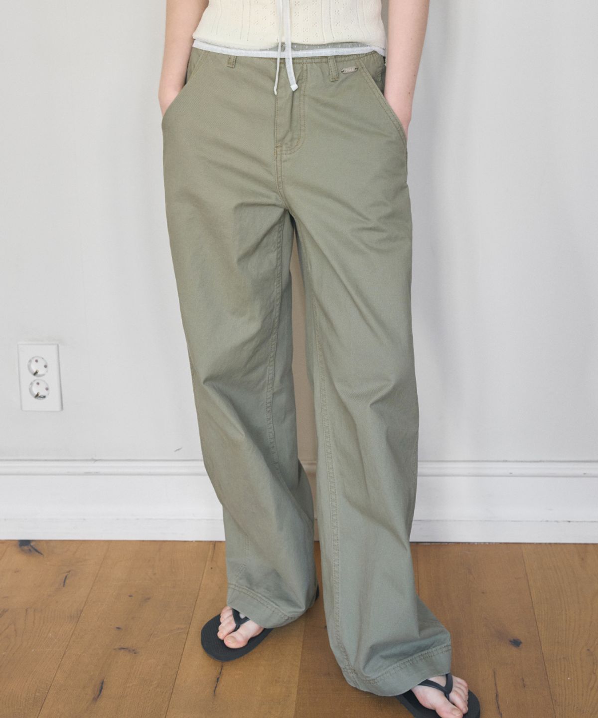 헤인트(HAINT) STANDARD STRAIGHT EASY FIT COTTON PANTS 5COL_KHAKI
