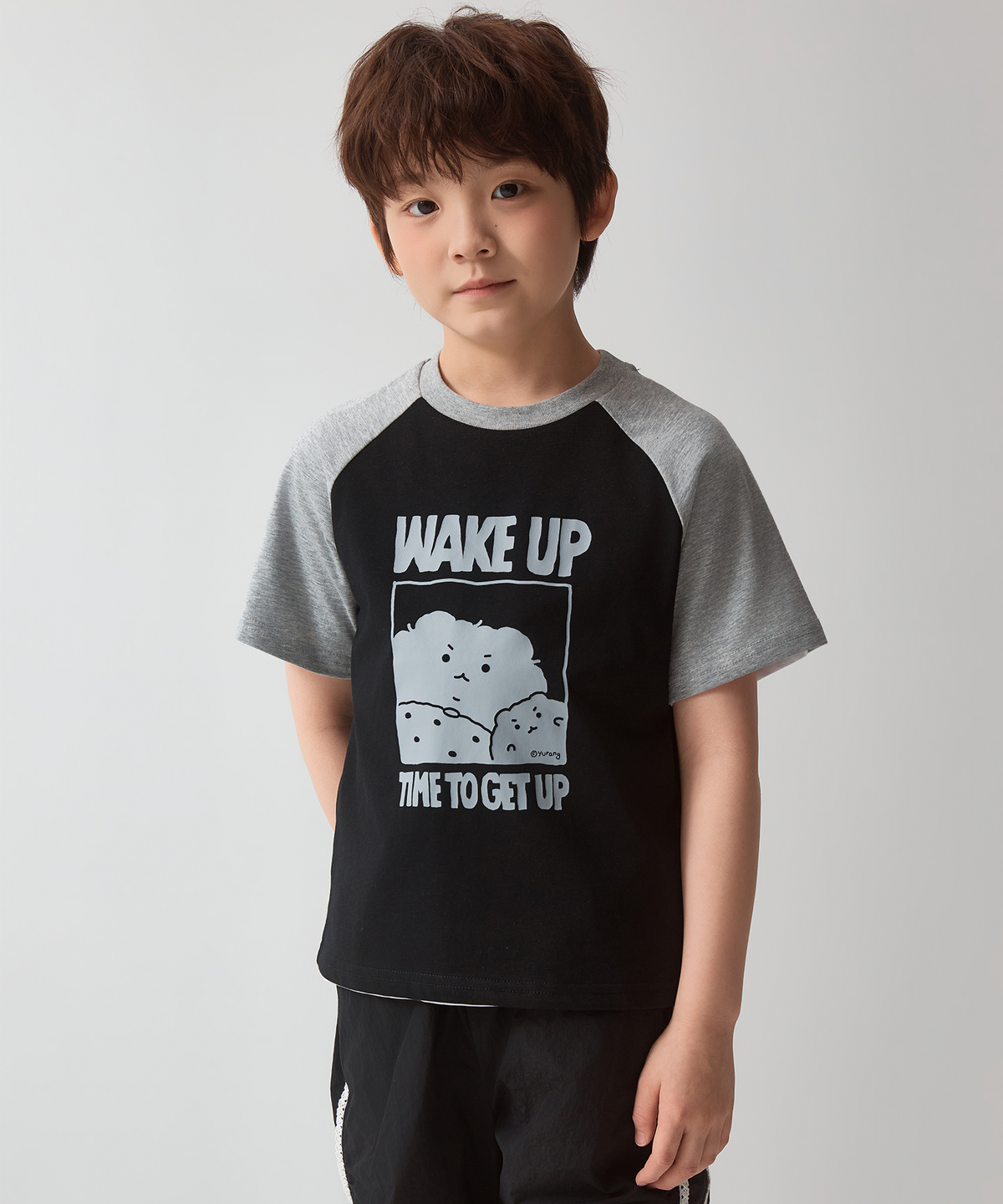 스파오 키즈(SPAO KIDS) [키즈] (망그러진곰) 래글런 반팔티(BLACK)_SPRLG24KU6