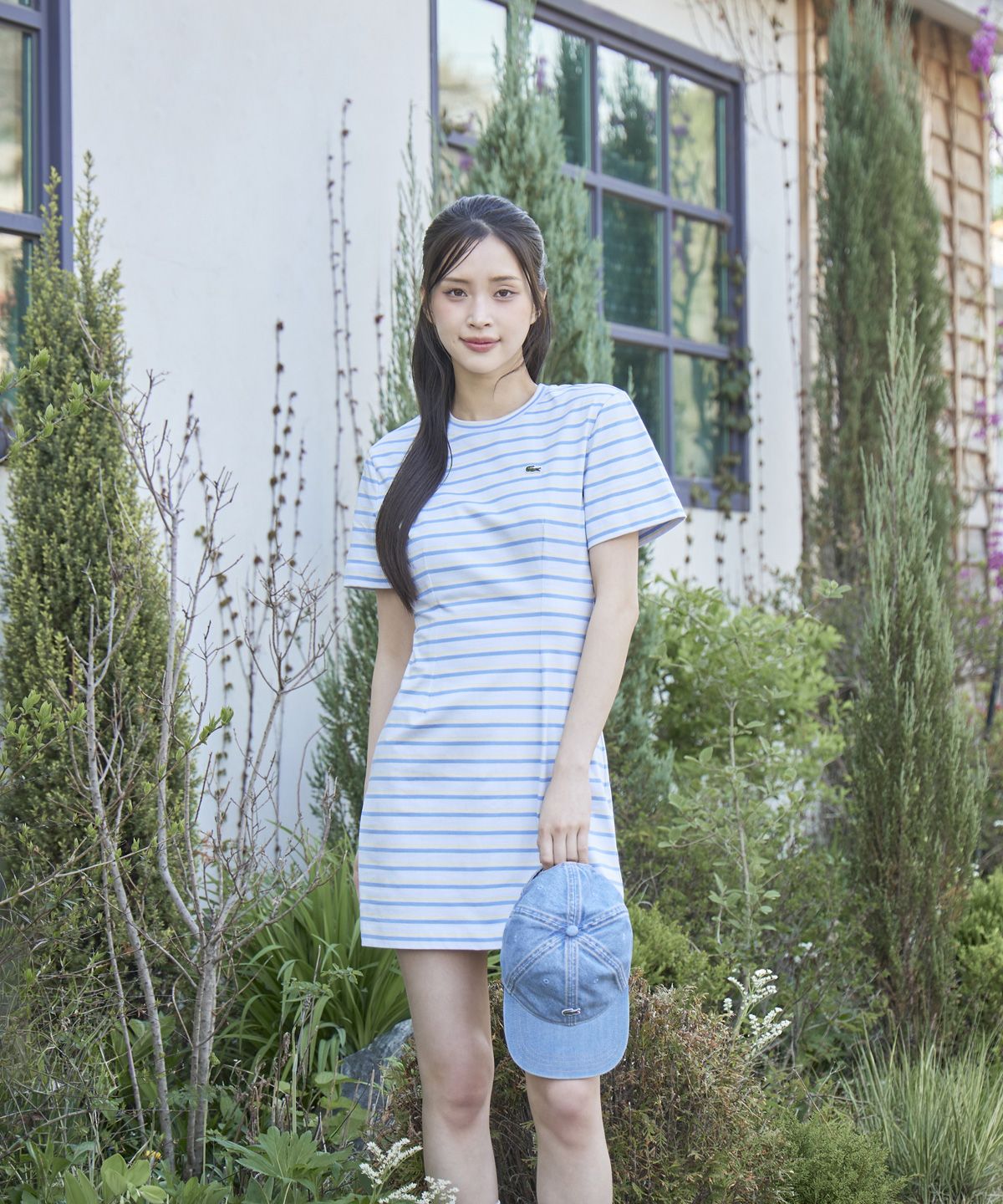 라코스테(LACOSTE) 여성 멀티스트라이프 티셔츠 드레스 EF0263-56G 4BI