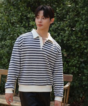 Multi-Stripe PK Knit - White Navy